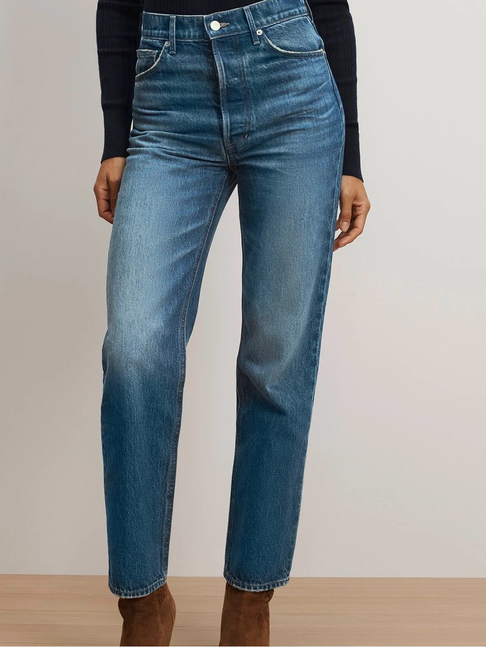 Veronica Beard Daniela Straight Leg Button Fly  Ankle Jean Size 31 NWT